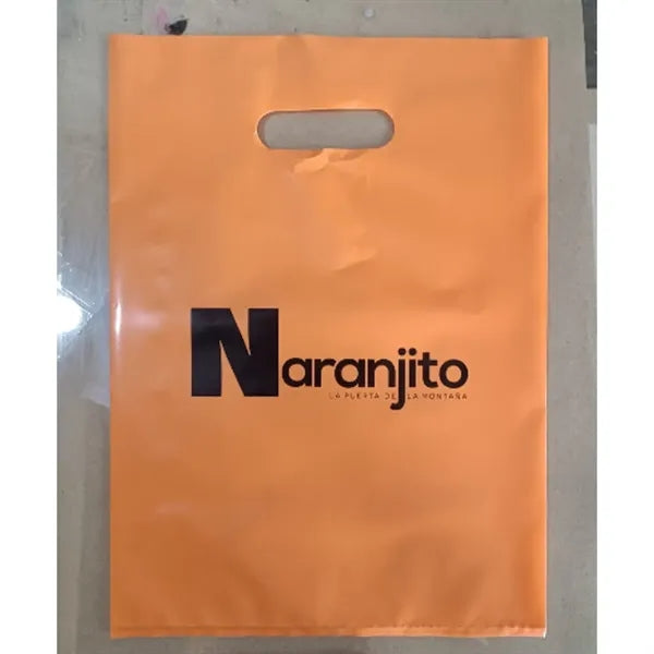 9.8''L x 13.7'' W Recyclable Die Cut Handle Plastic Bag
