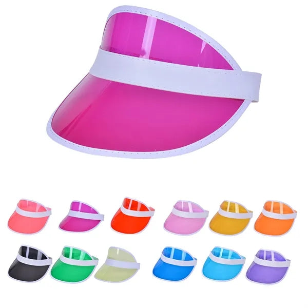 Unisex PVC Sun Visor Hat for Outdoor Beach Party