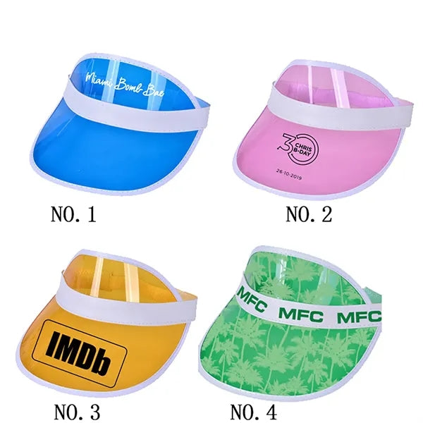 Unisex PVC Sun Visor Hat for Outdoor Beach Party