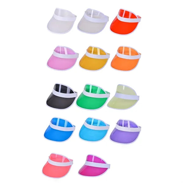 Unisex PVC Sun Visor Hat for Outdoor Beach Party