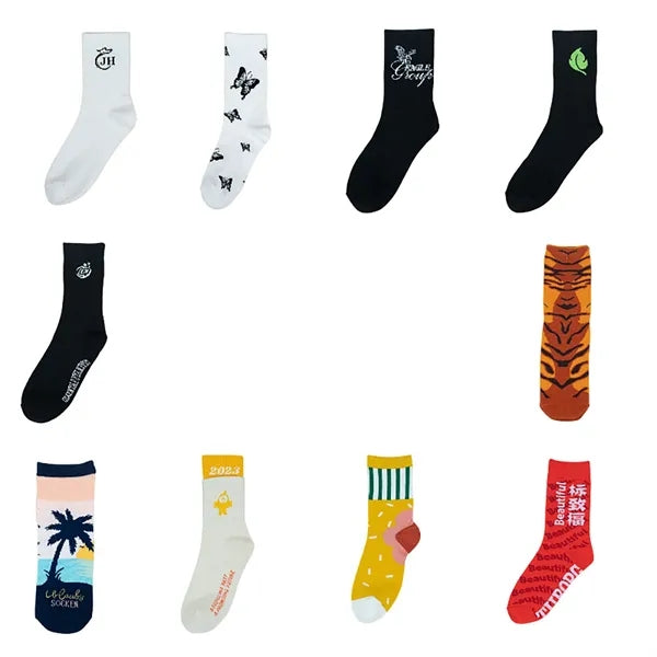 Sweat-Wicking Jacquard Mid Tube Socks All Seasons