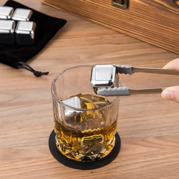 Logo Non-Steel Ice Cube Wooden Box Set for Party