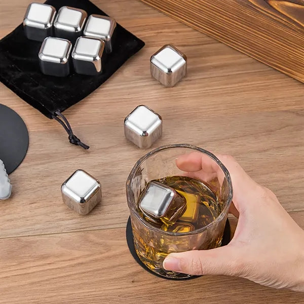 Logo Non-Steel Ice Cube Wooden Box Set for Party