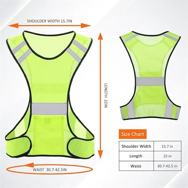 Reflective Running Vest, High Visibility Jogger Gear
