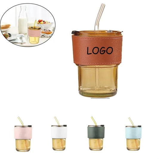 13.5 oz Glass Straw Cup