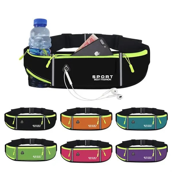 Polyester Waterproof Zipper Sports Fanny Pack Waist Bag
