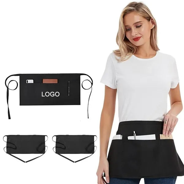 Short Server Aprons with 3 Pockets