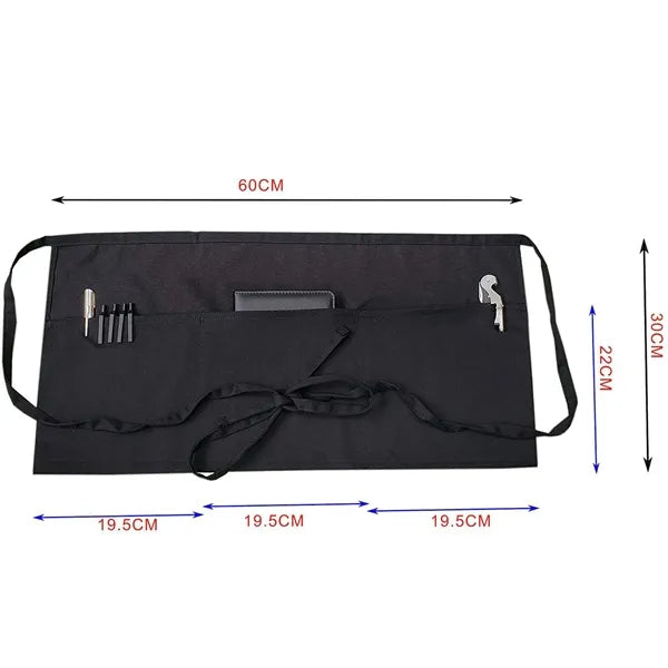 Short Server Aprons with 3 Pockets