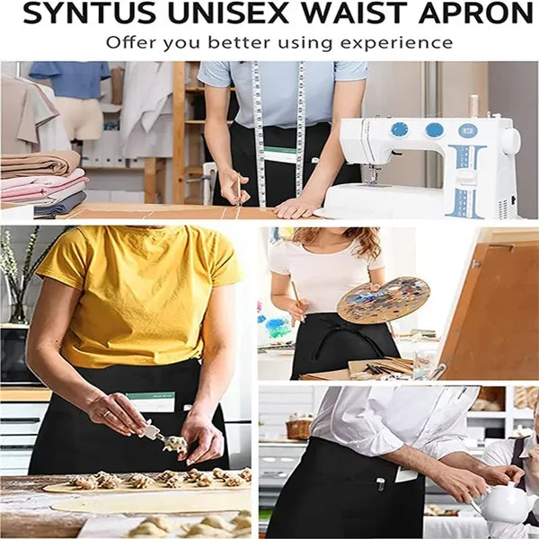 Short Server Aprons with 3 Pockets