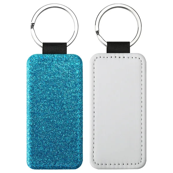 Rectangle Keychain Blanks Pu Leather