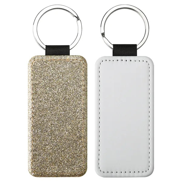 Rectangle Keychain Blanks Pu Leather