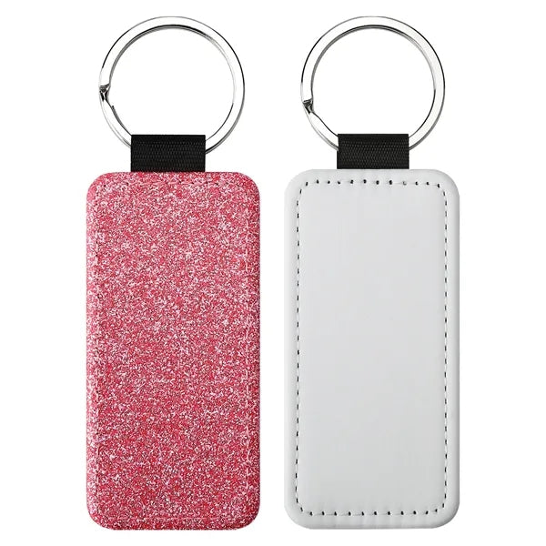 Rectangle Keychain Blanks Pu Leather