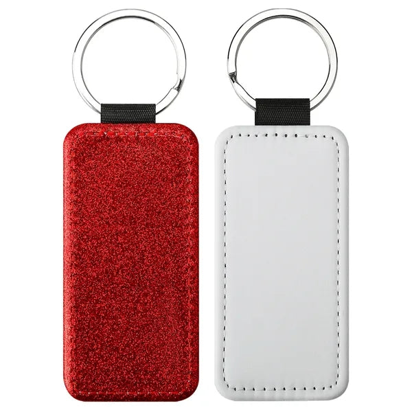 Rectangle Keychain Blanks Pu Leather