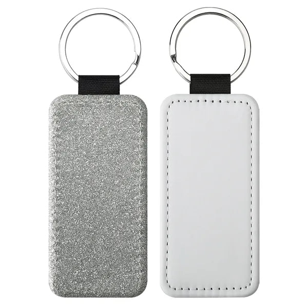 Rectangle Keychain Blanks Pu Leather