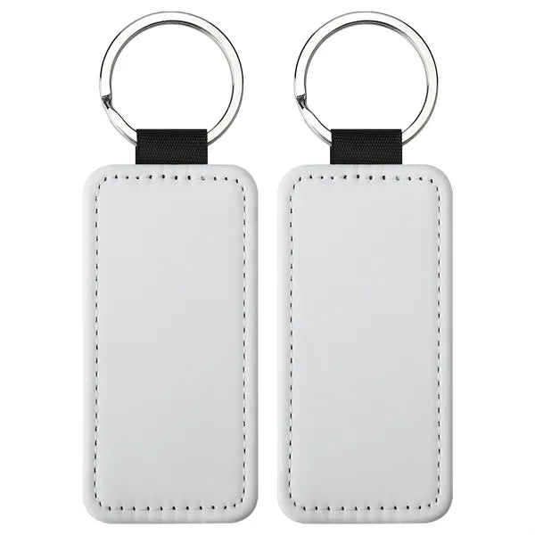 Rectangle Keychain Blanks Pu Leather