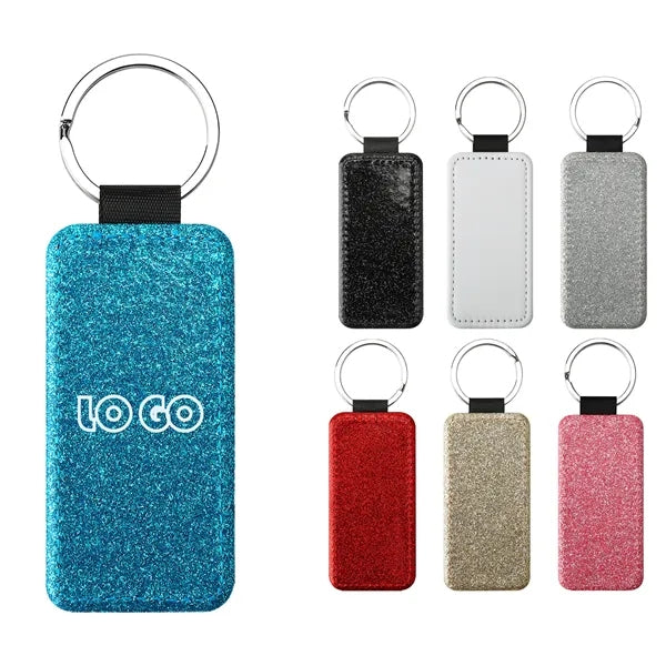 Rectangle Keychain Blanks Pu Leather