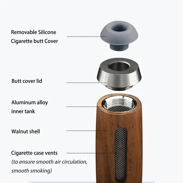 Portable Travel Handheld Walnut Cigarette Holder