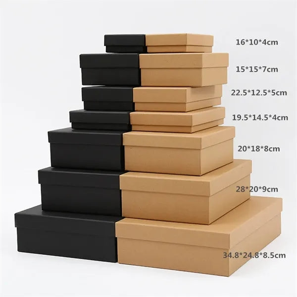 Exquisite Black Cardboard Kraft Paper Gift Box