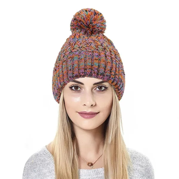 Women Winter Beanie Knitted Hat Soft Warm Ski Cap
