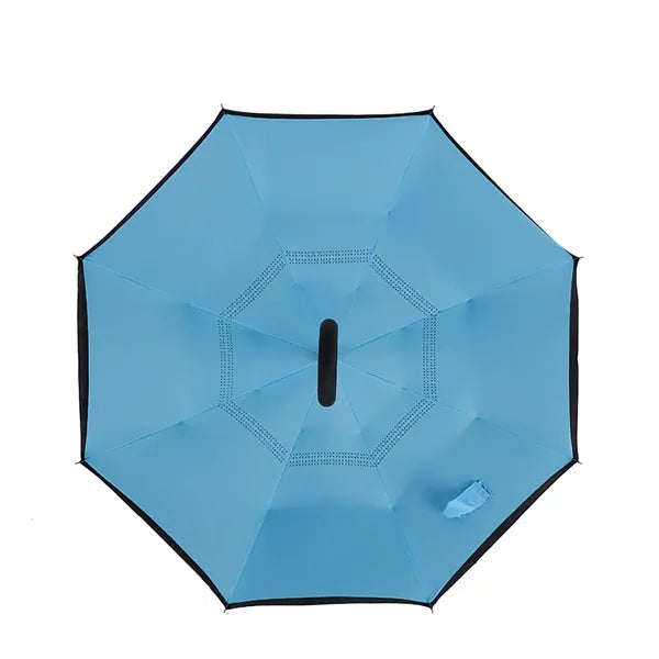 Inverted Reverse Upside-Down Umbrella with C-shape Handle