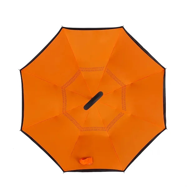 Inverted Reverse Upside-Down Umbrella with C-shape Handle