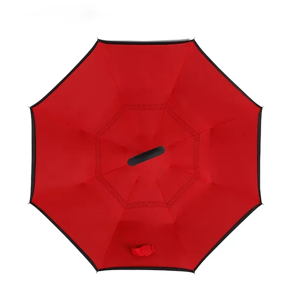Inverted Reverse Upside-Down Umbrella with C-shape Handle