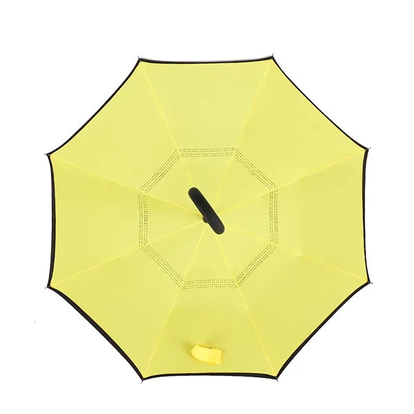Inverted Reverse Upside-Down Umbrella with C-shape Handle