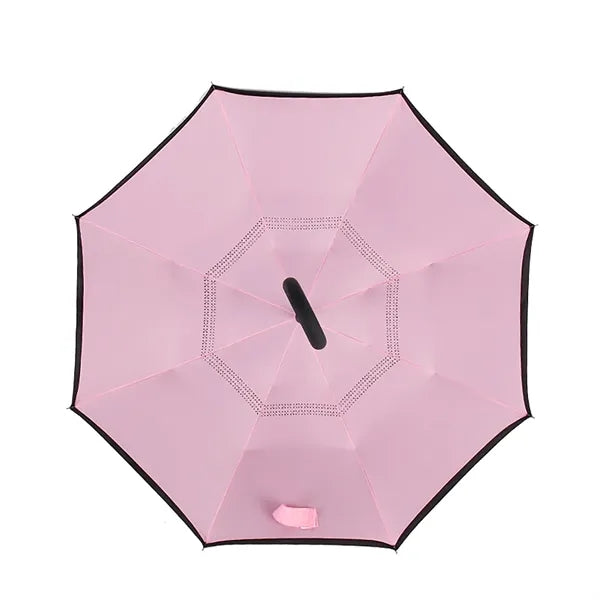 Inverted Reverse Upside-Down Umbrella with C-shape Handle