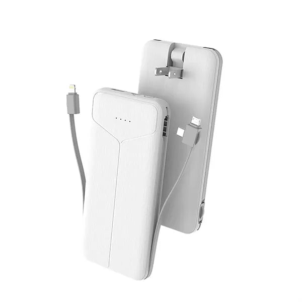 Built-In Plug 10000 mAh Two Wire Charging Bank
