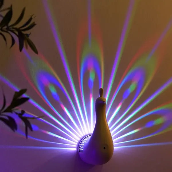 Colour Peacock Projection Desk Lamp
