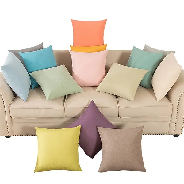 18x18 inch Decorative Linen Solid Throw Pillow Covers Soft