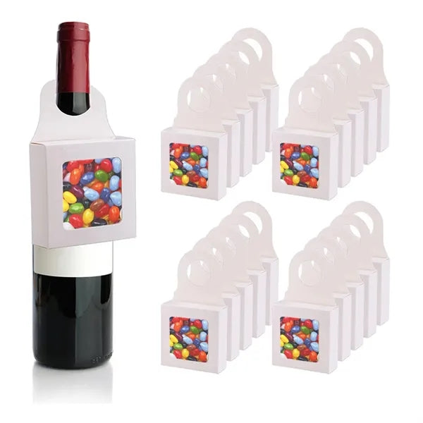 Hanging Foldable Paper Wine Bottle Gift Box With Window