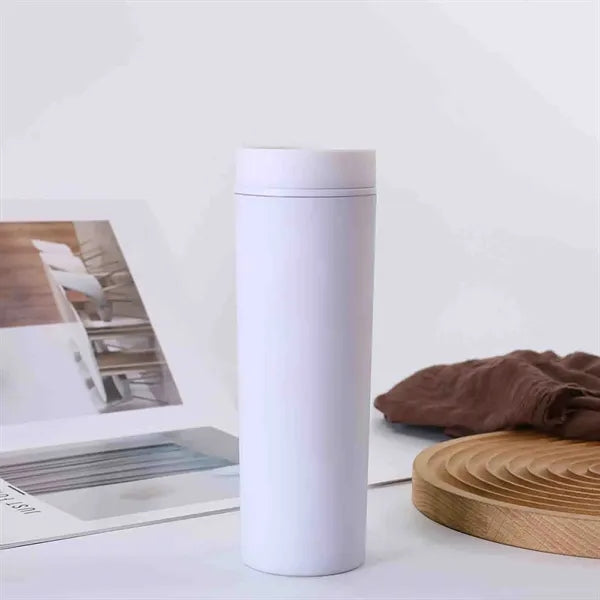 16 oz Plastic Straight Tumbler with Straw Solid Color