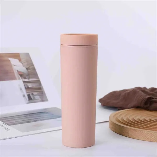 16 oz Plastic Straight Tumbler with Straw Solid Color