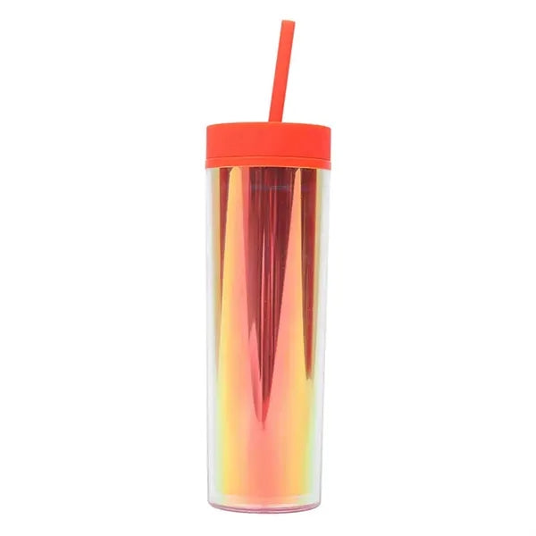16 oz Double Wall Plastic Clear Straight Tumbler