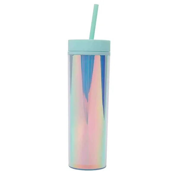 16 oz Double Wall Plastic Clear Straight Tumbler