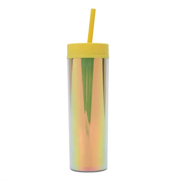 16 oz Double Wall Plastic Clear Straight Tumbler