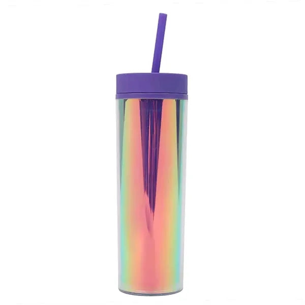16 oz Double Wall Plastic Clear Straight Tumbler