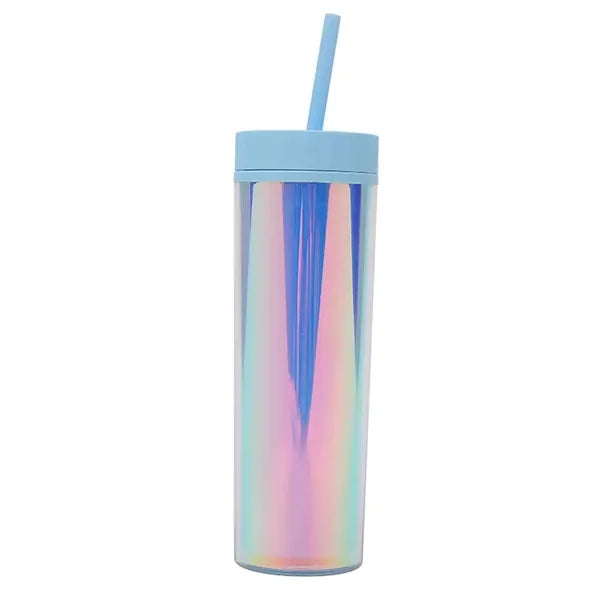 16 oz Double Wall Plastic Clear Straight Tumbler