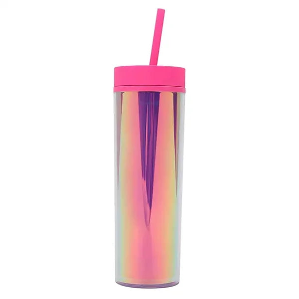 16 oz Double Wall Plastic Clear Straight Tumbler
