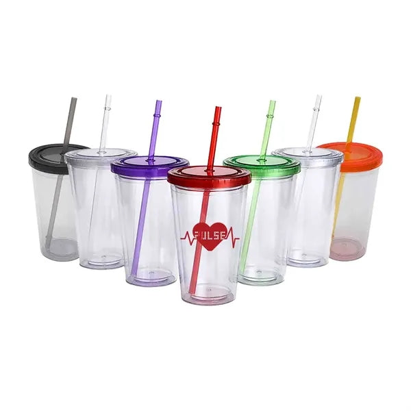 16oz Double Wall Transparent Tumbler Cup