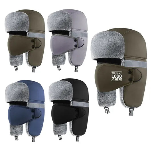 Winter Hats with Ear Mask and Reflective Strips