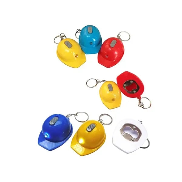 Mini Safety Helmet Shaped Flashlight Keychain