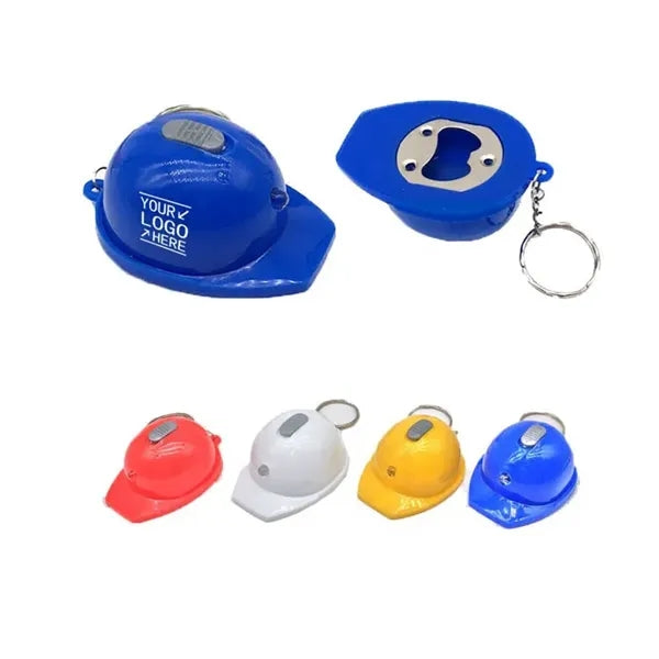 Mini Safety Helmet Shaped Flashlight Keychain