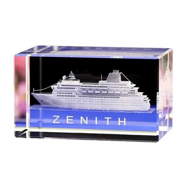 Rectangular 3D Laser Engraved Crystal Award