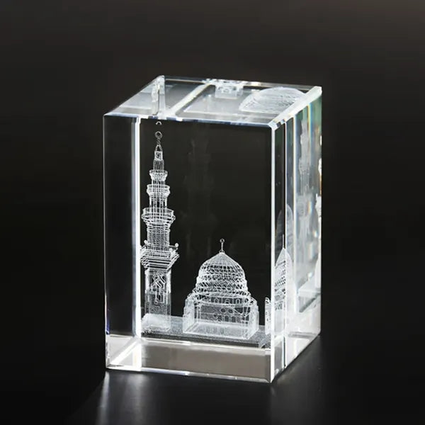 Rectangular 3D Laser Engraved Crystal Award