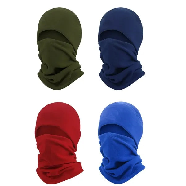 Windproof Fleece Ski Skull Cap with Winter Neck Scarf Warmer