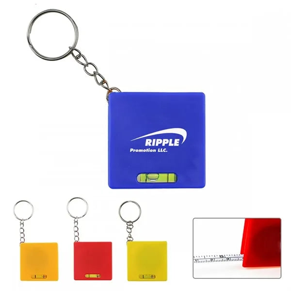 Mini Measuring Tape Keychain with Bubble Level