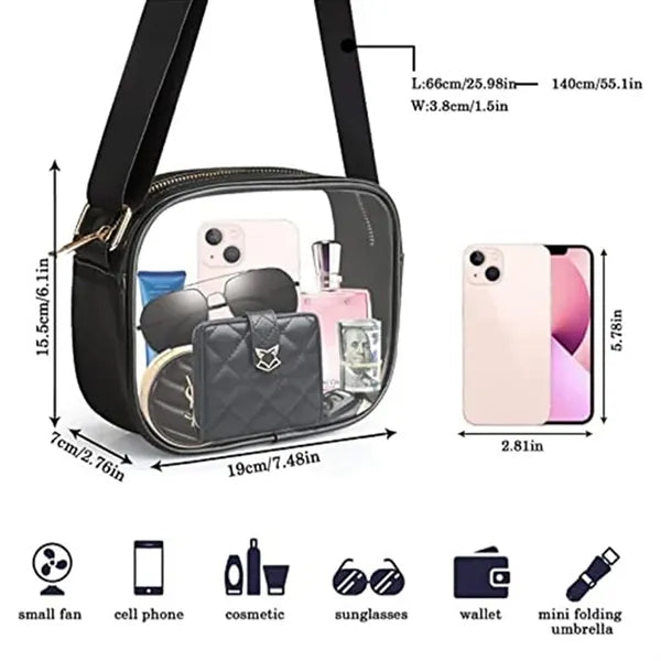 PVC Clear Crossbody Purse Bag Stadium Approved for Concert