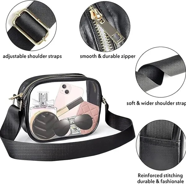 PVC Clear Crossbody Purse Bag Stadium Approved for Concert